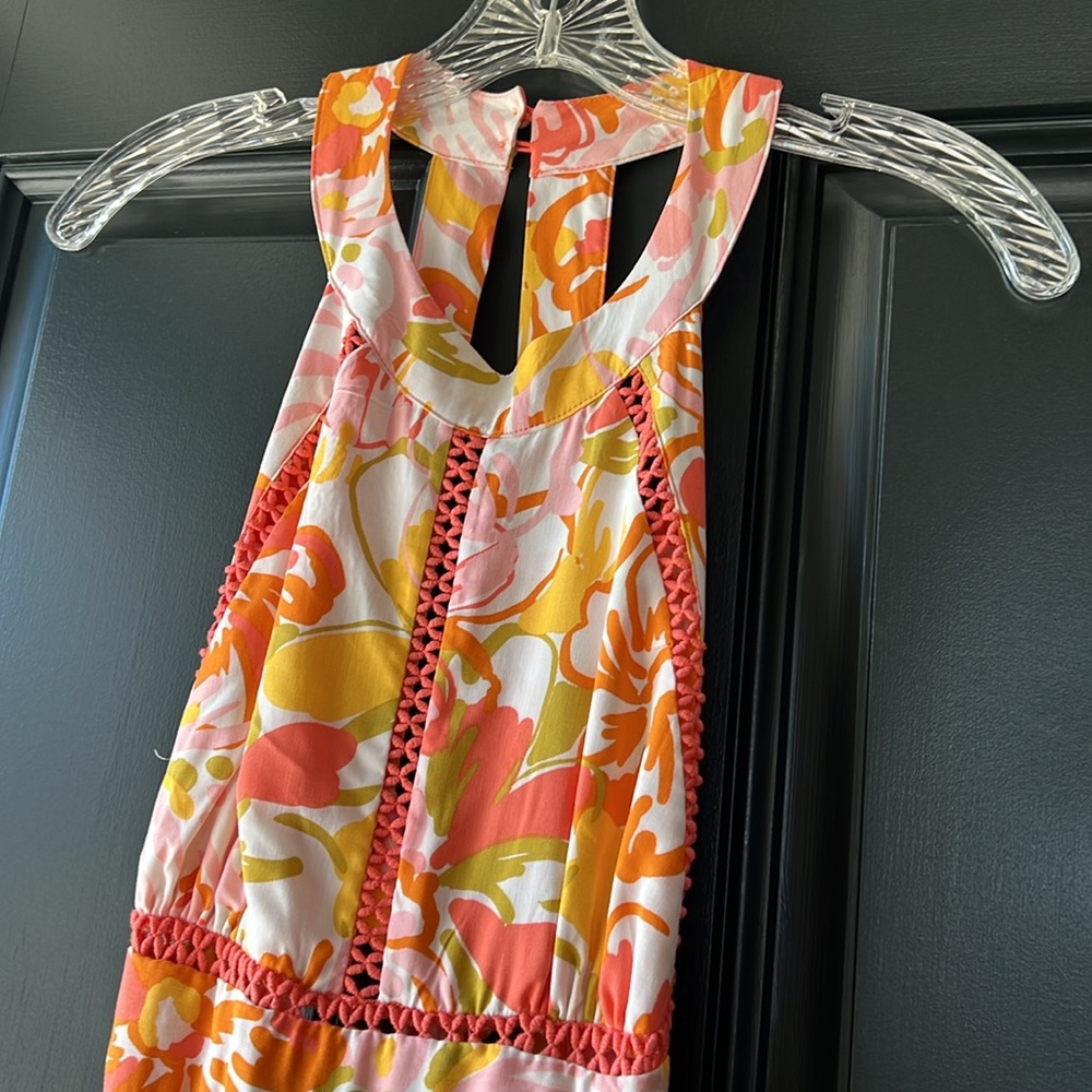 NWT Anthropologie Abel The Label Rumi Coral/Yellow Halter Neck Maxi Size Small - Picture 7 of 14
